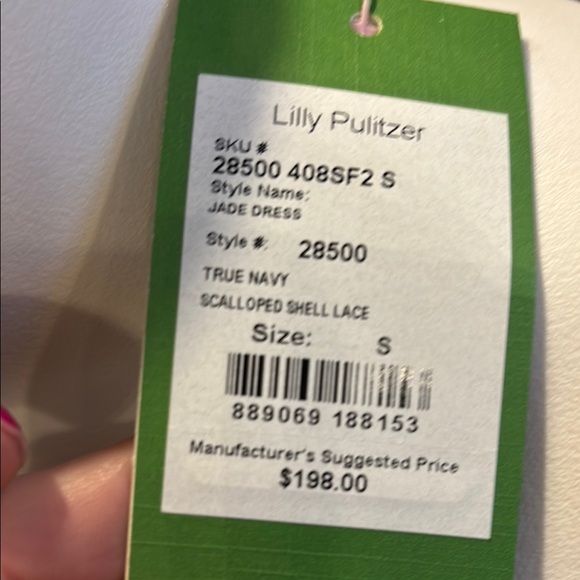 NWT retail $198 Lilly Pulitzer Jade Dress - Navy Shell Scalloped Lace -sm - Picture 9 of 10